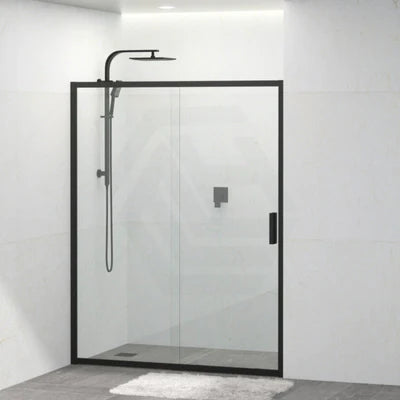 Wall to Wall Sliding Shower Enclosure - Matte Black