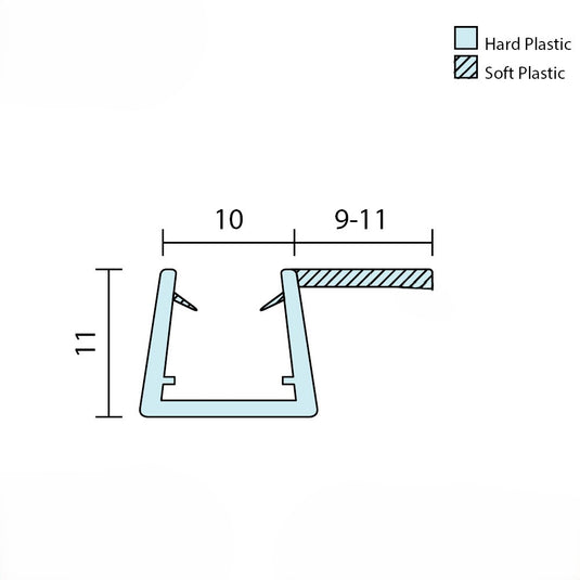 10mm Shower Screen PVC Strip Water Seal