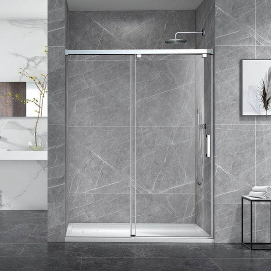 Soft-Closing Wall to Wall Sliding Shower Enclosure - Chrome